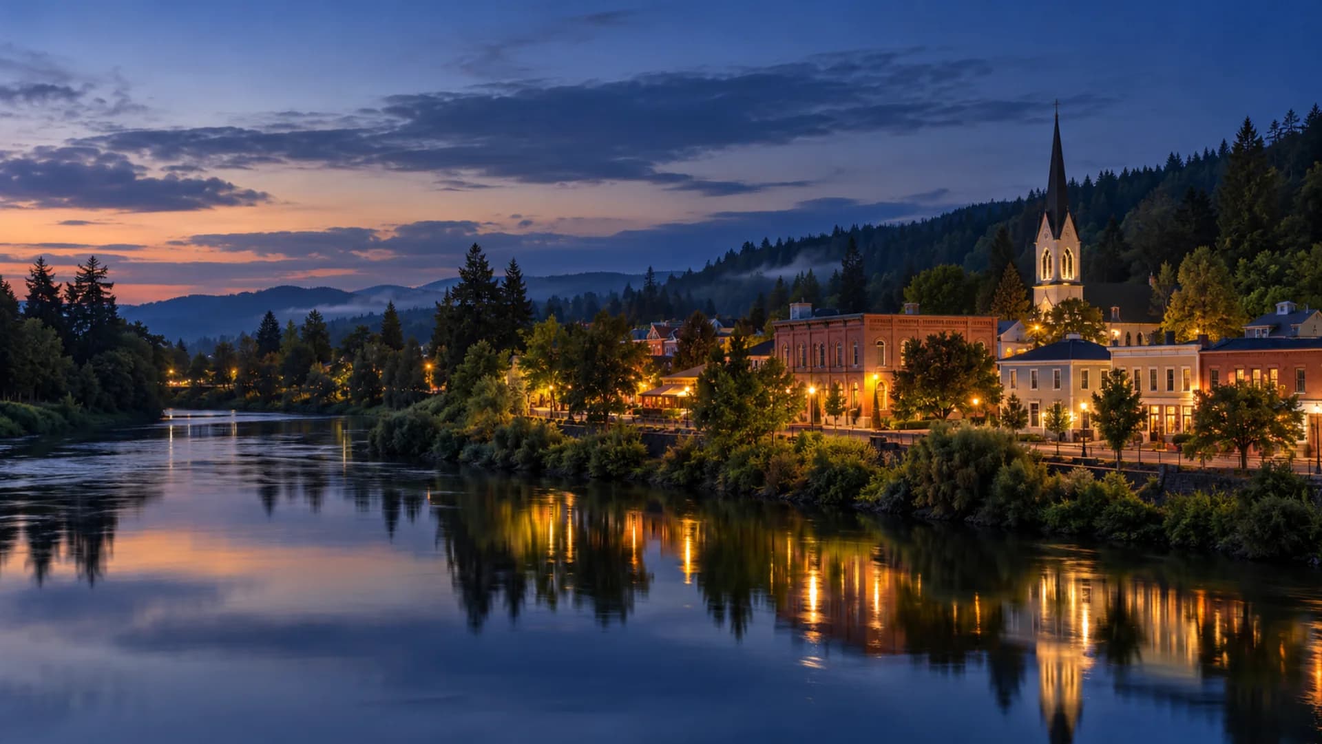 Aurora at blue hour