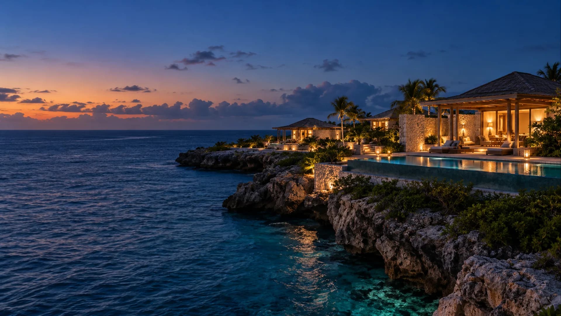 Big Ambergris Cay at blue hour