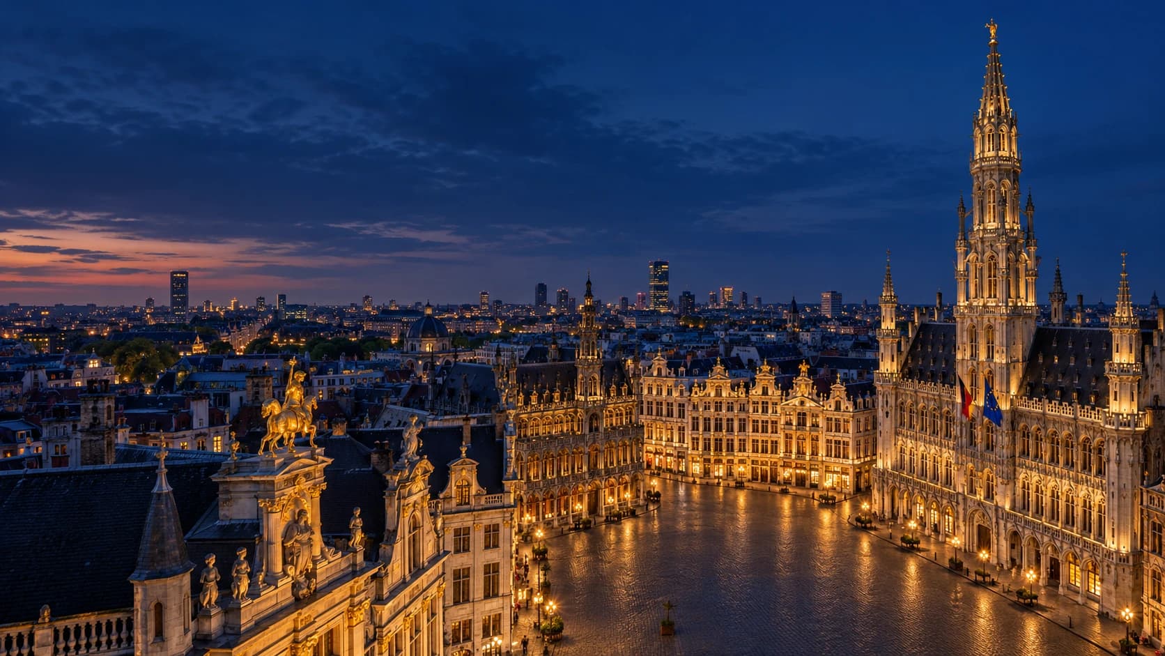 Brussels at blue hour