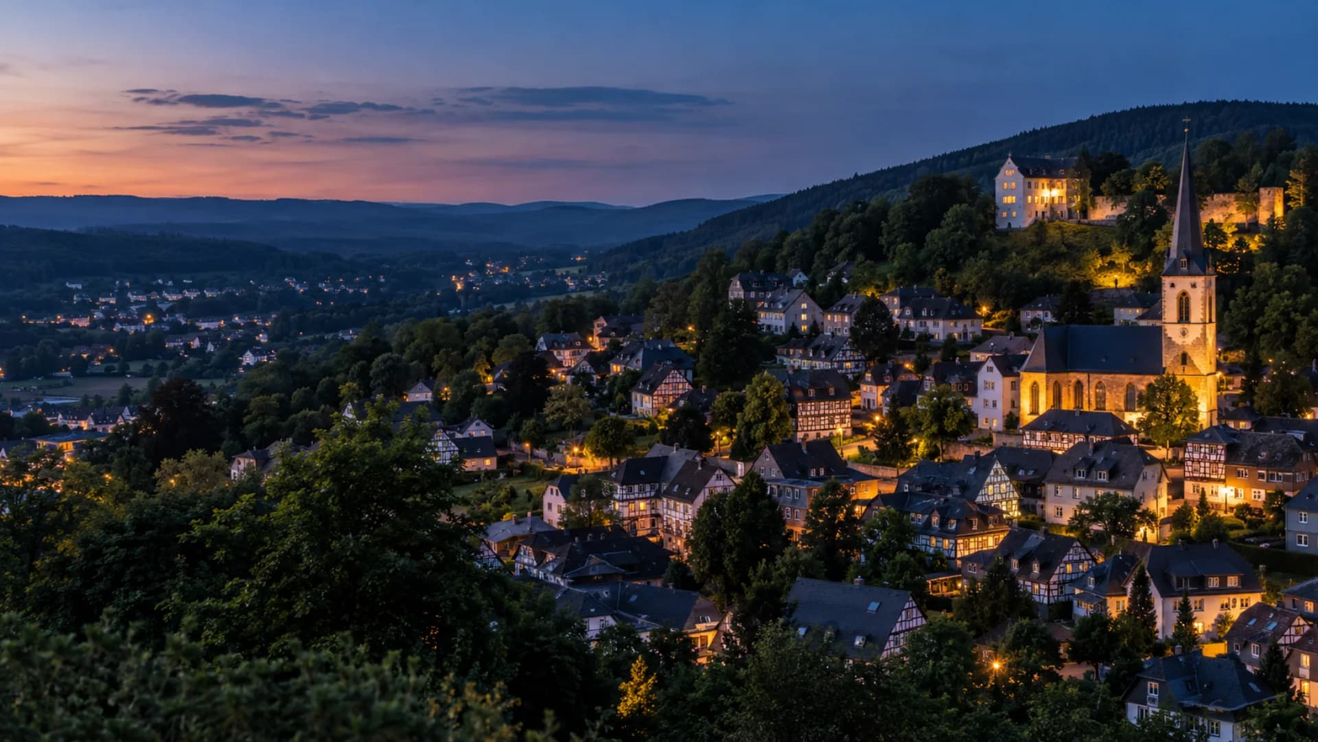 Burbach at blue hour