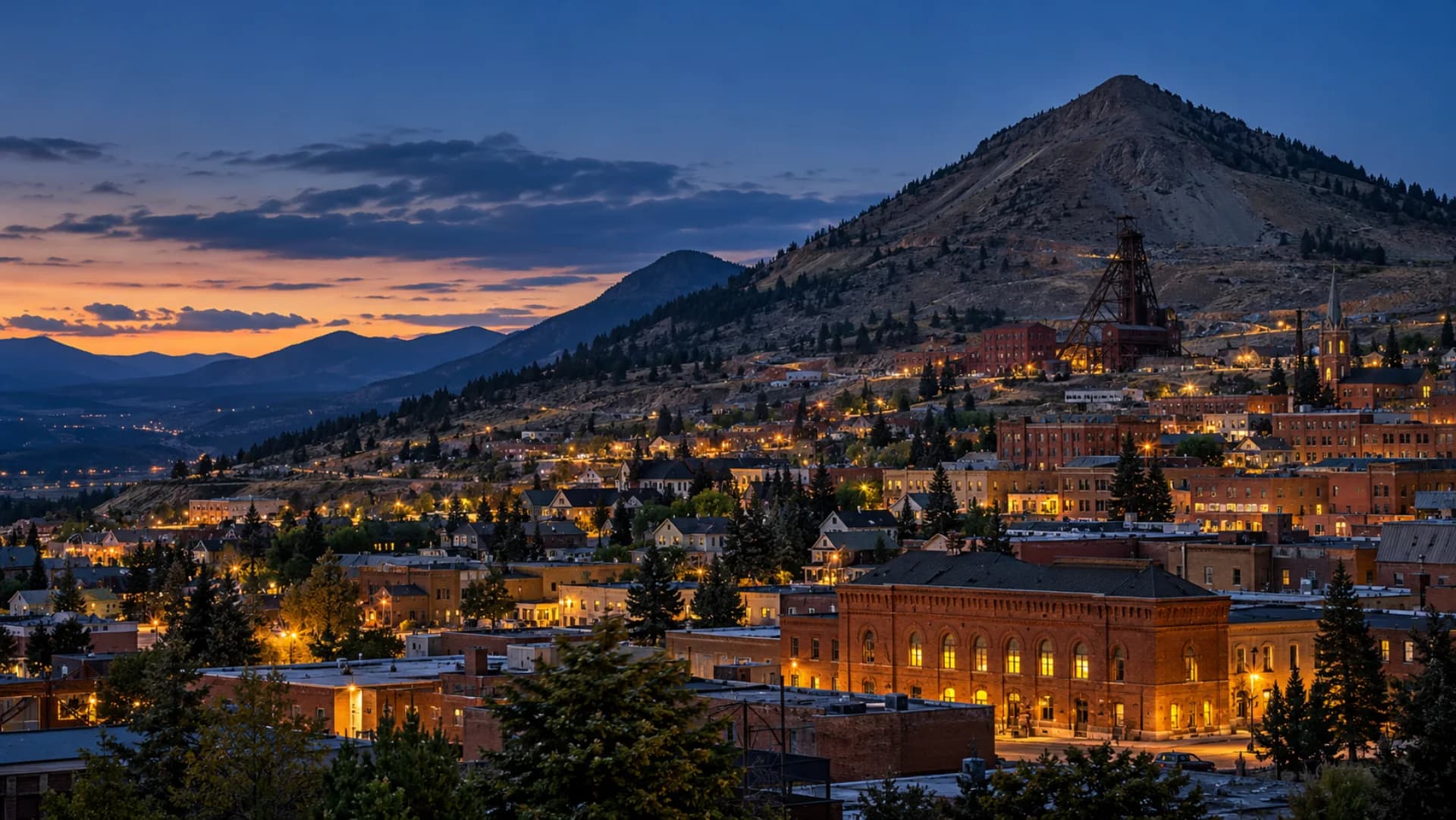 Butte at blue hour