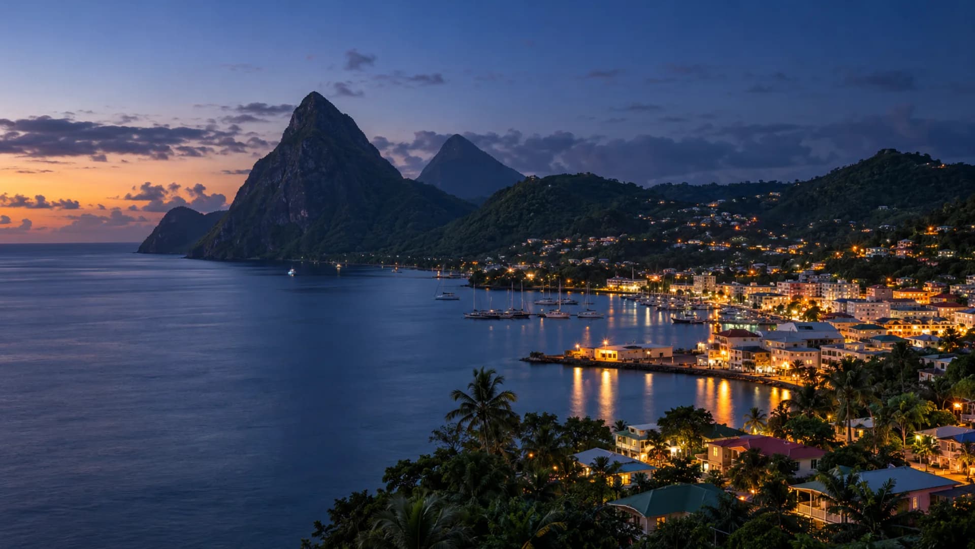 Castries at blue hour