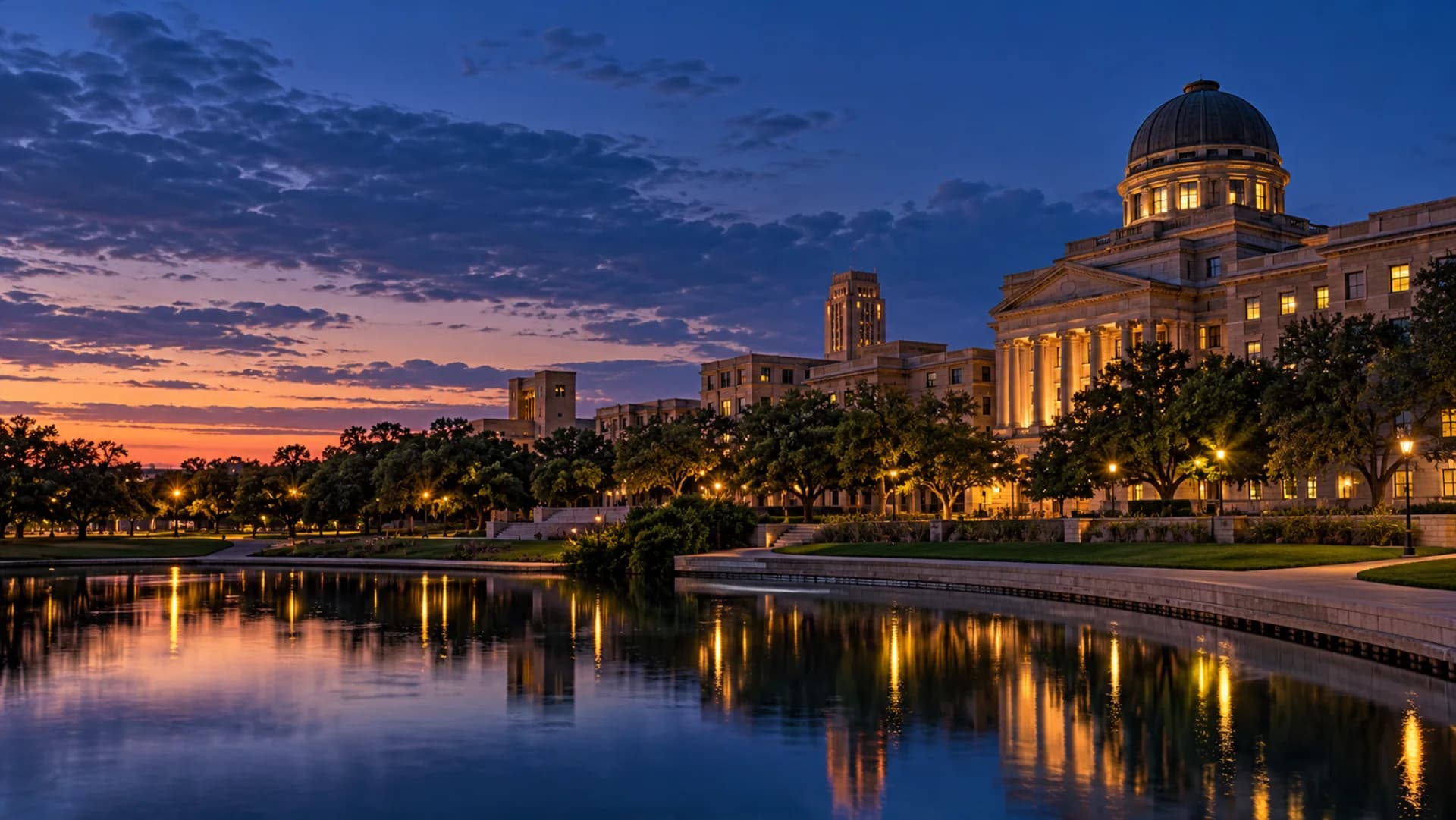 College Station at blue hour