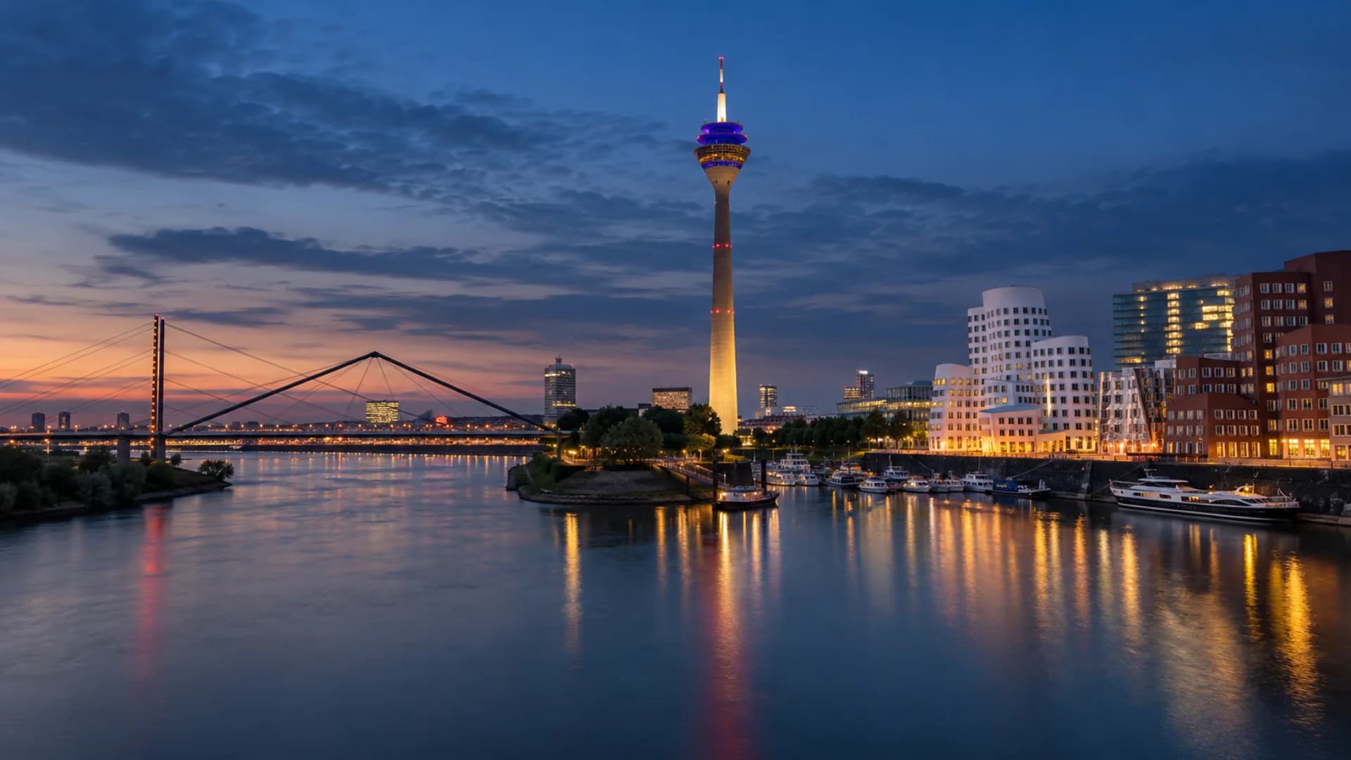 Düsseldorf at blue hour