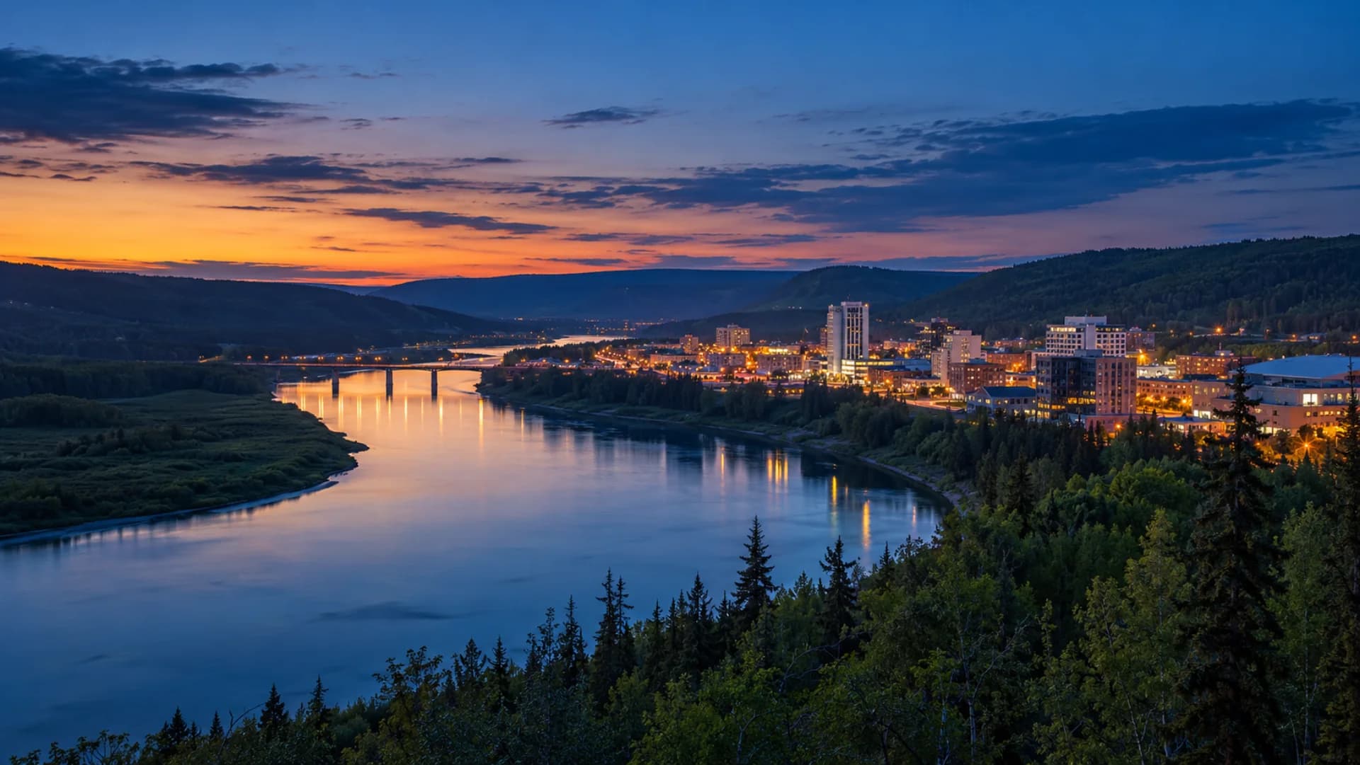 Fort McMurray at blue hour