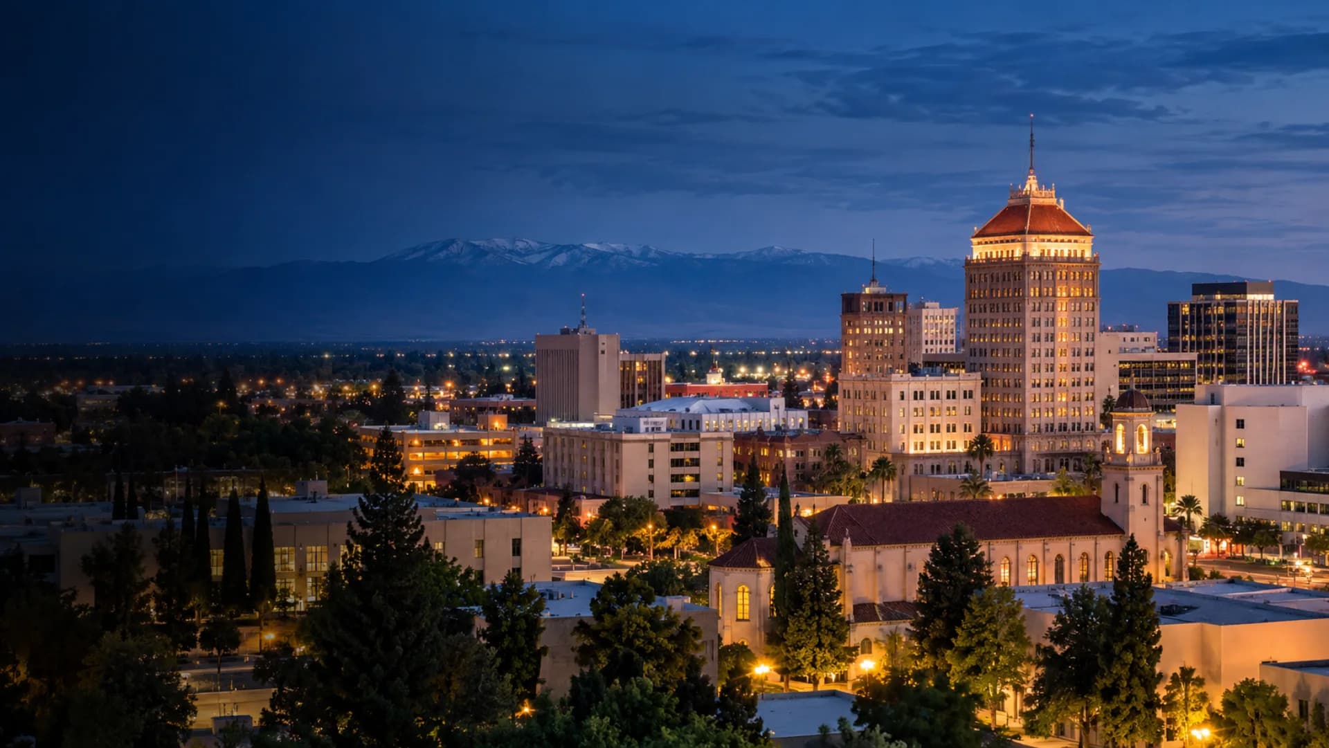 Fresno at blue hour