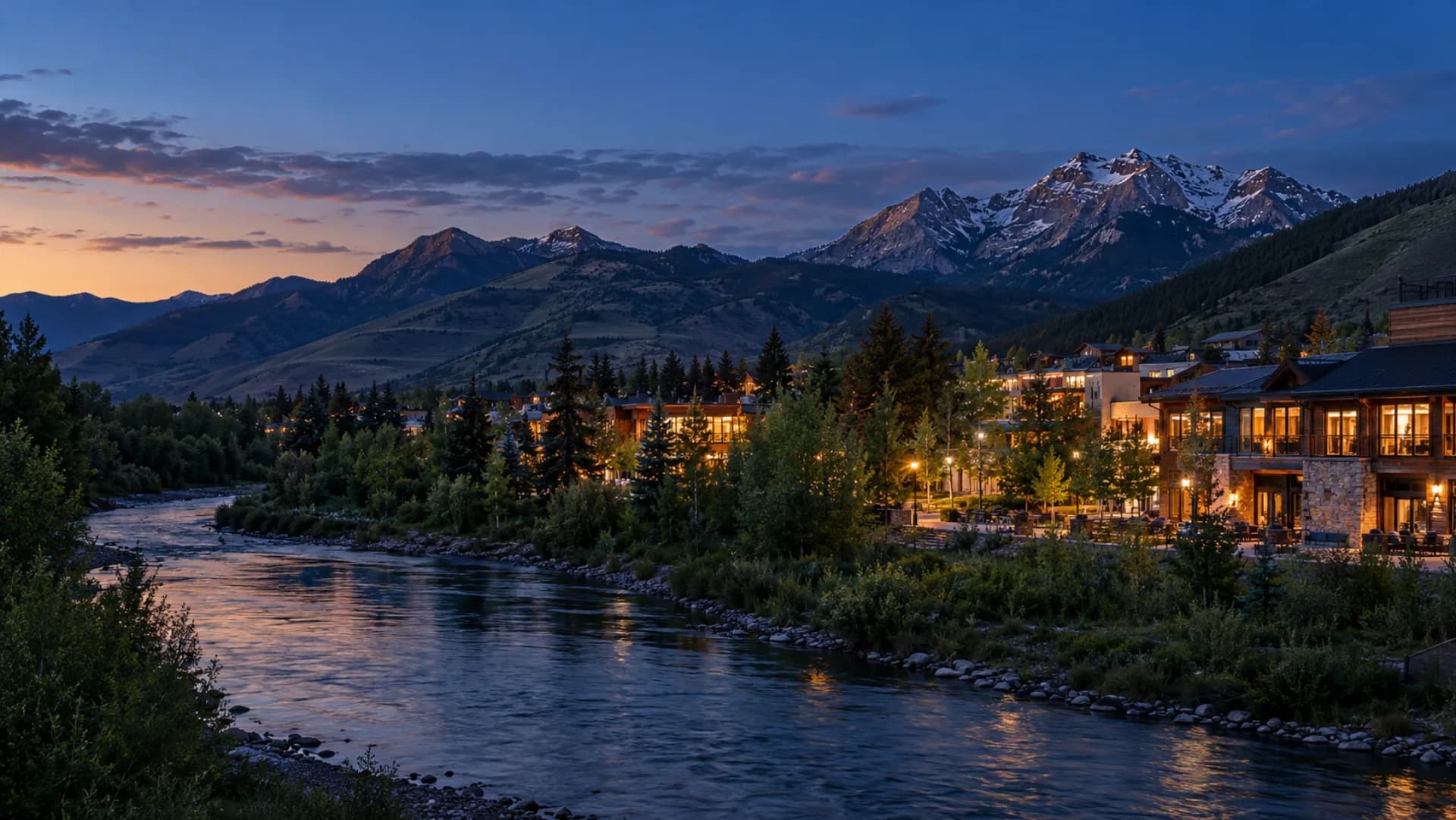 Hailey and the Wood River Valley at blue hour