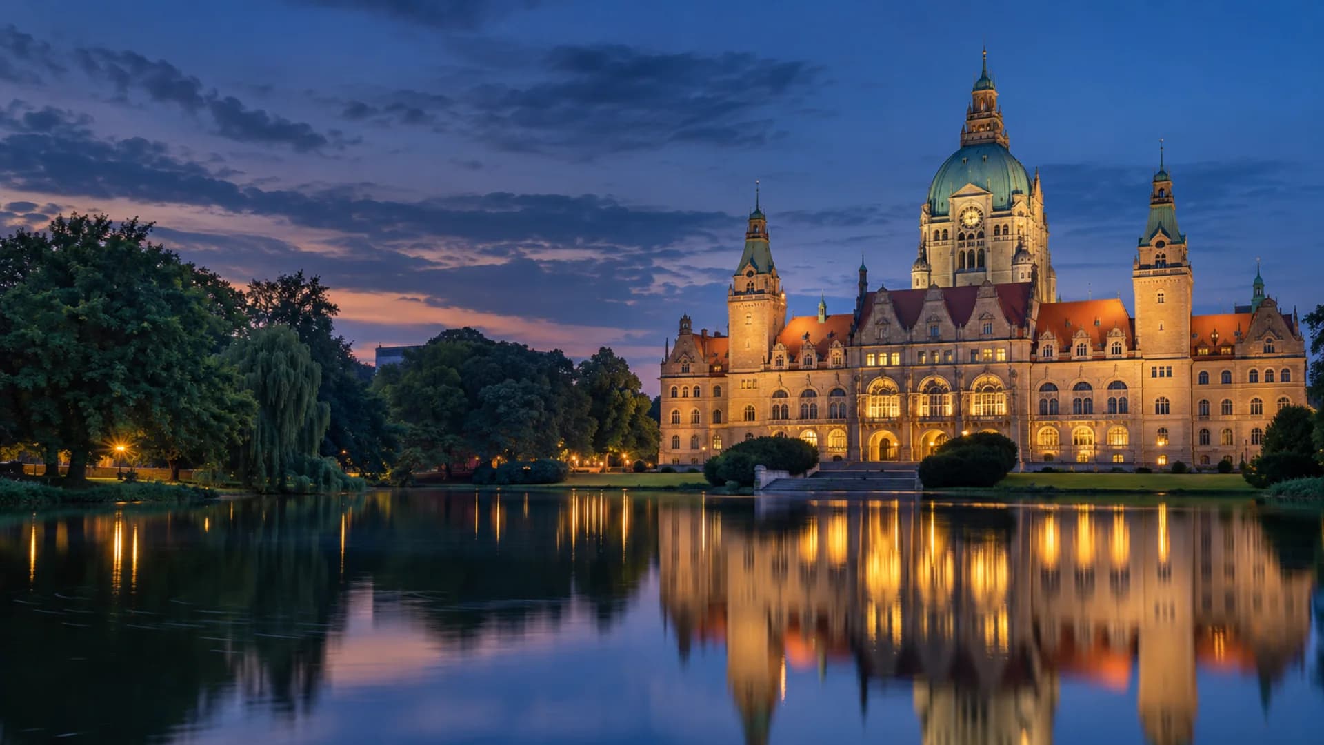 Hannover at blue hour