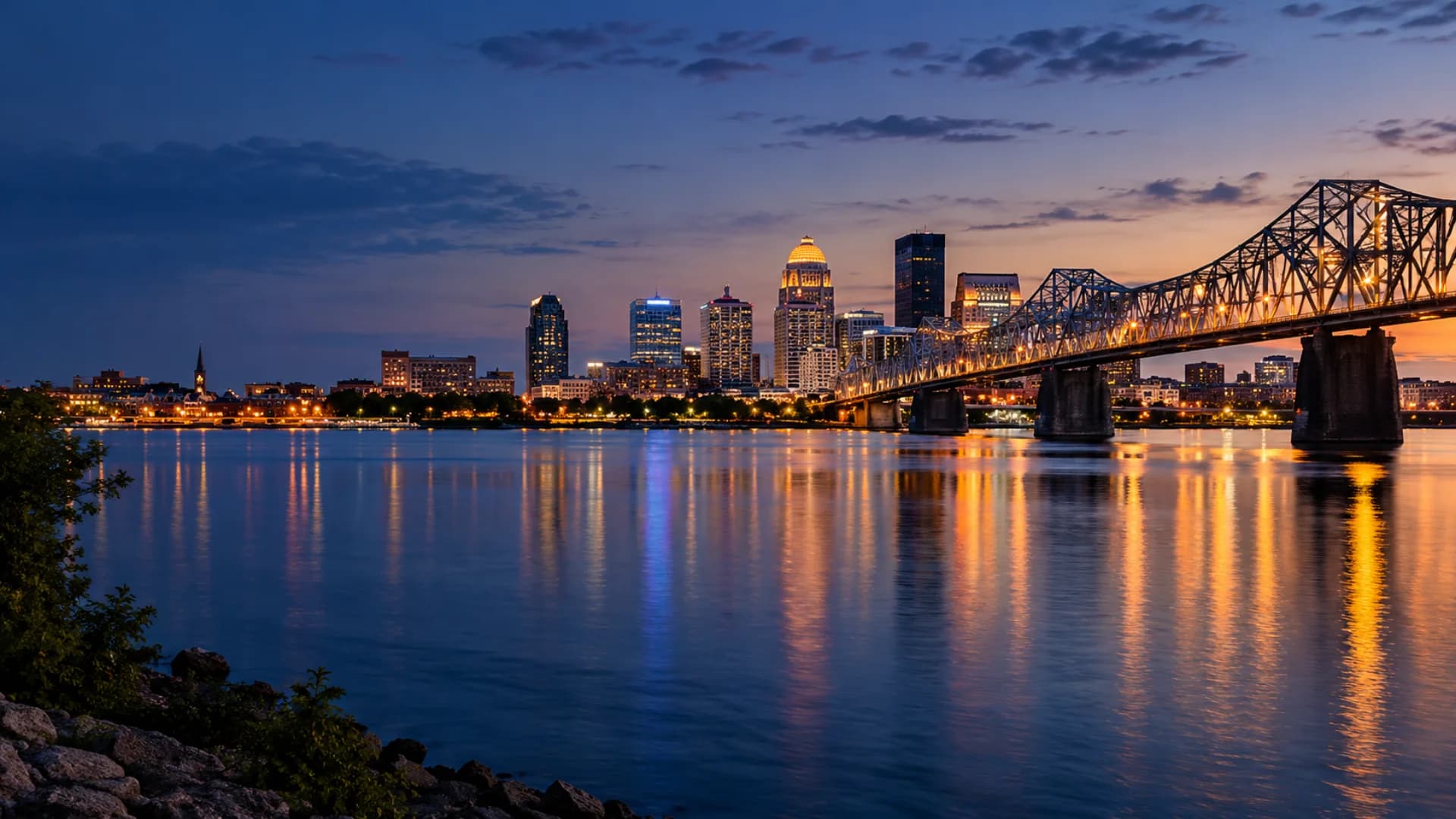 Jeffersonville at blue hour