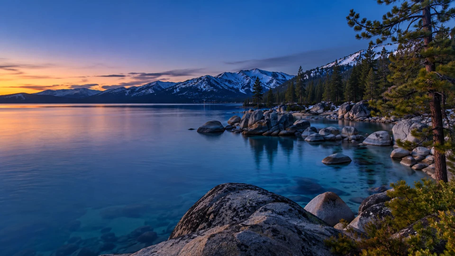 South Lake Tahoe at blue hour