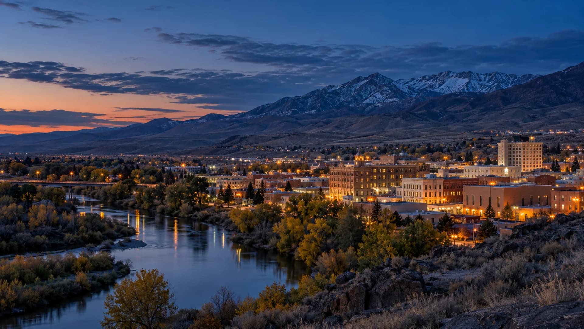 Elko and the Great Basin at blue hour