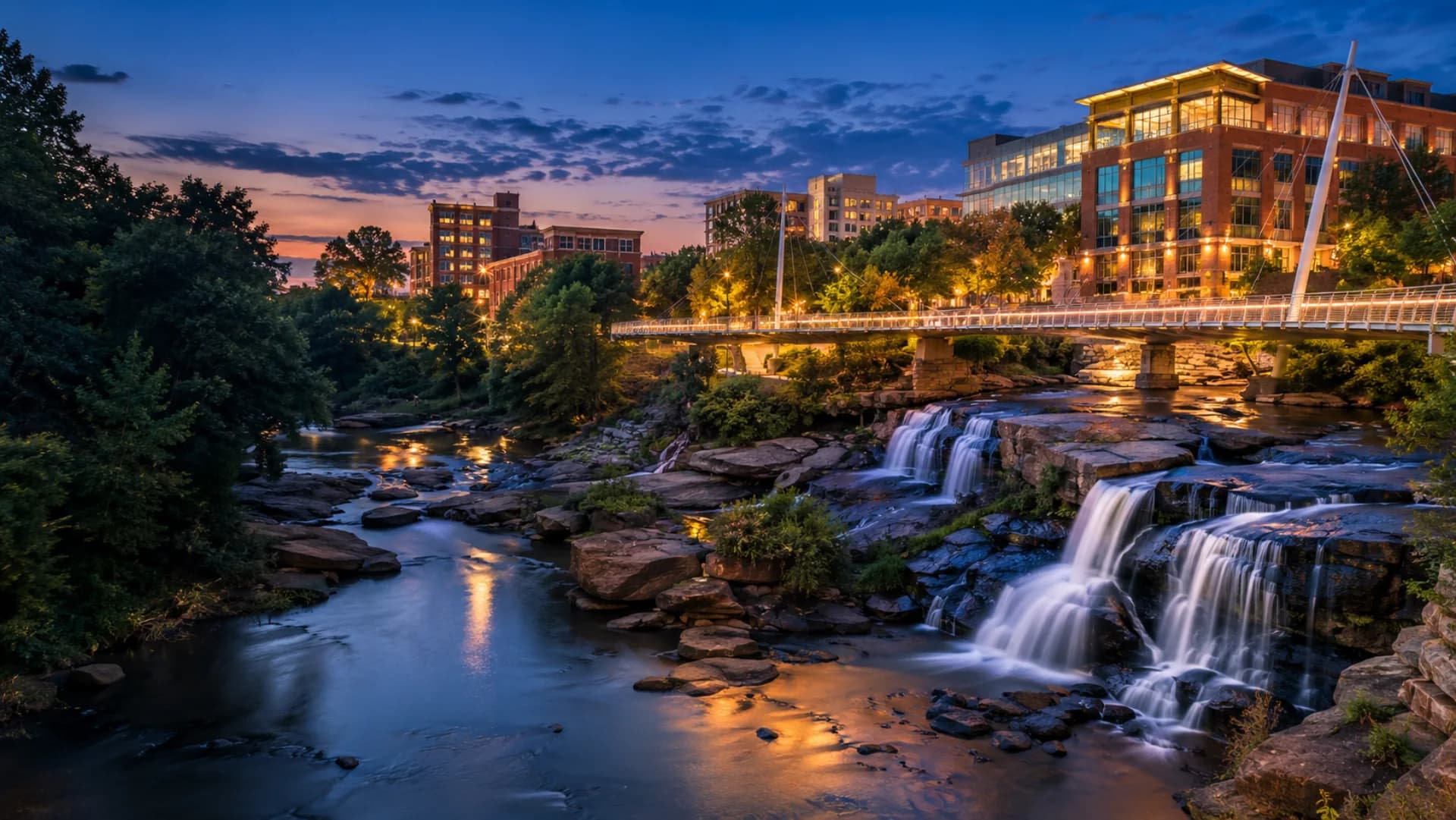Greenville at blue hour