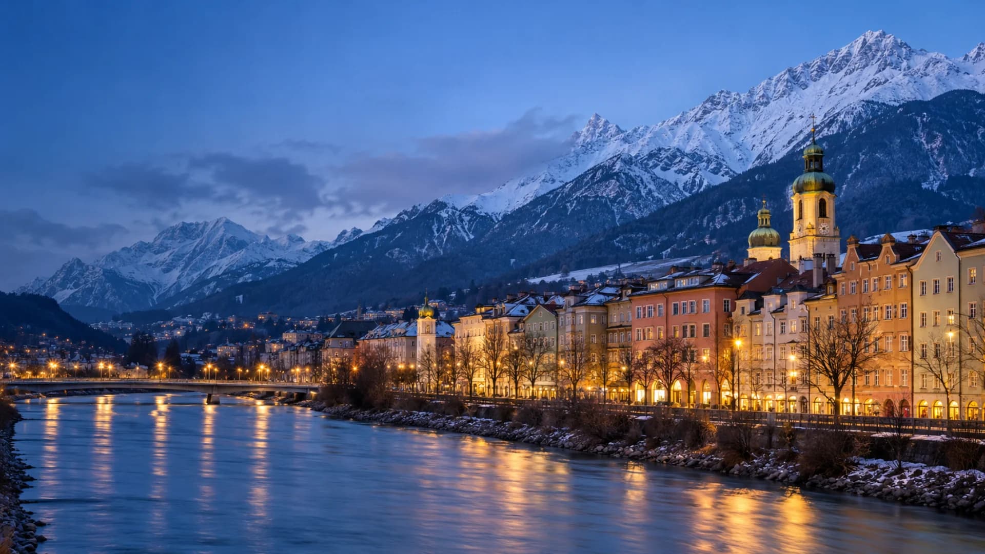 Innsbruck at blue hour