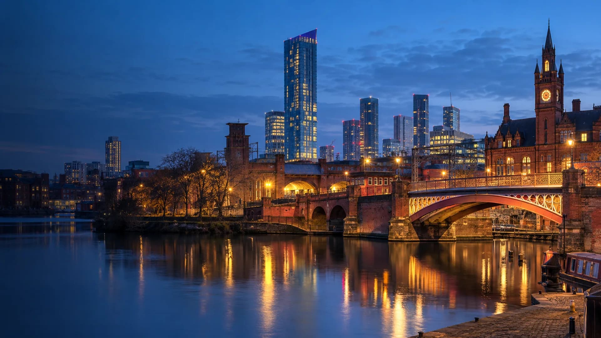 Manchester, Greater Manchester at blue hour