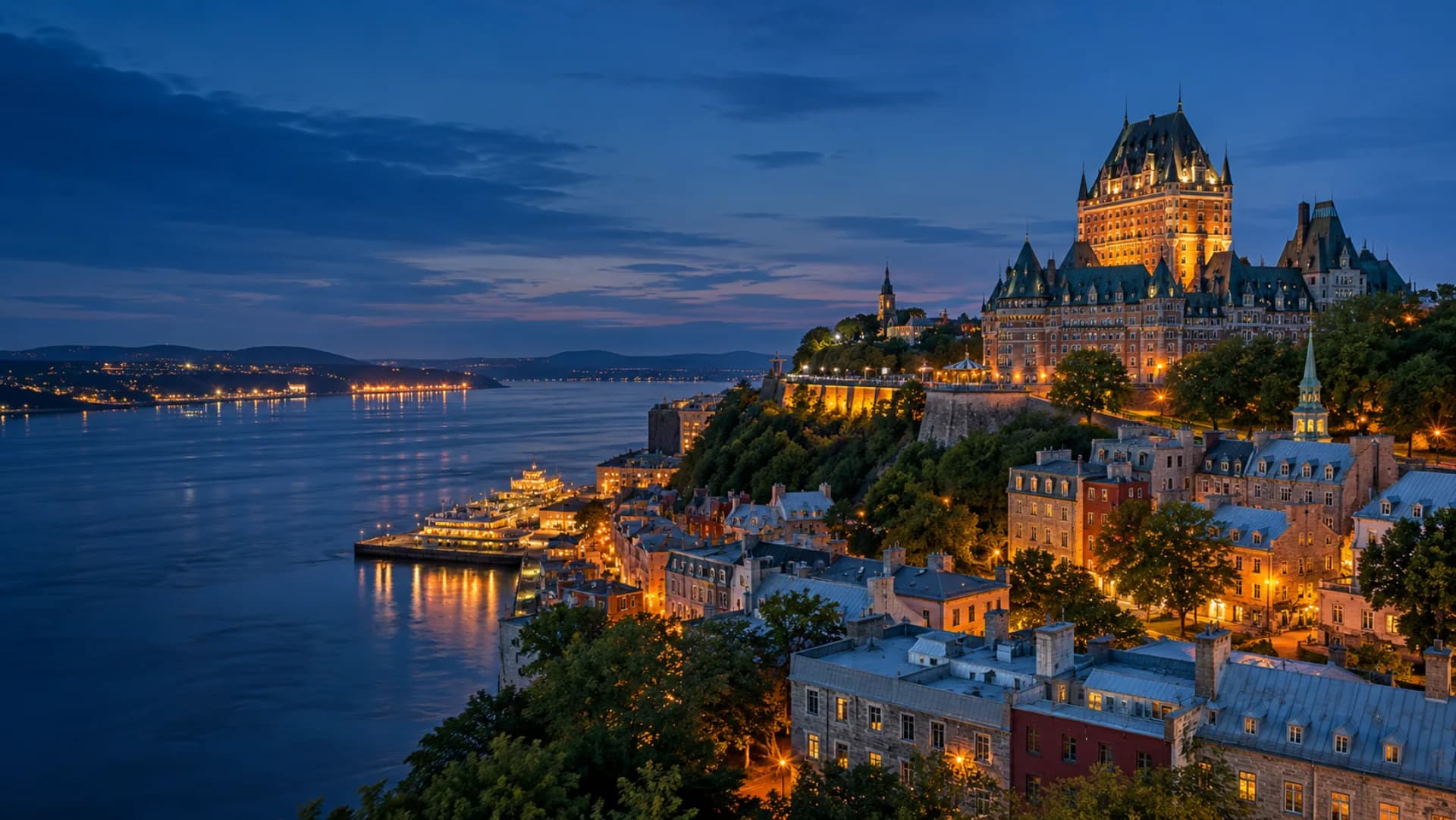 Quebec at blue hour