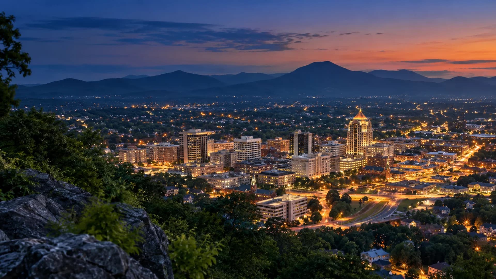 Roanoke at blue hour